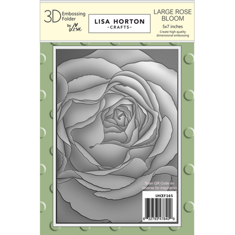 Lisa Horton Crafts Large Rose Bloom 5x7 Inch Embossing Folder (LHCEF165)