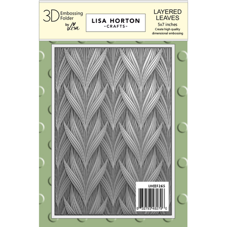 Lisa Horton Crafts Layered Leaves 5x7 Inch 3D Embossing Folder (LHCEF265)