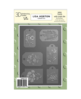 Lisa Horton Crafts Mini Tags 5x7 Inch 3D Embossing Folder with Integrated Die (LHCEF273)