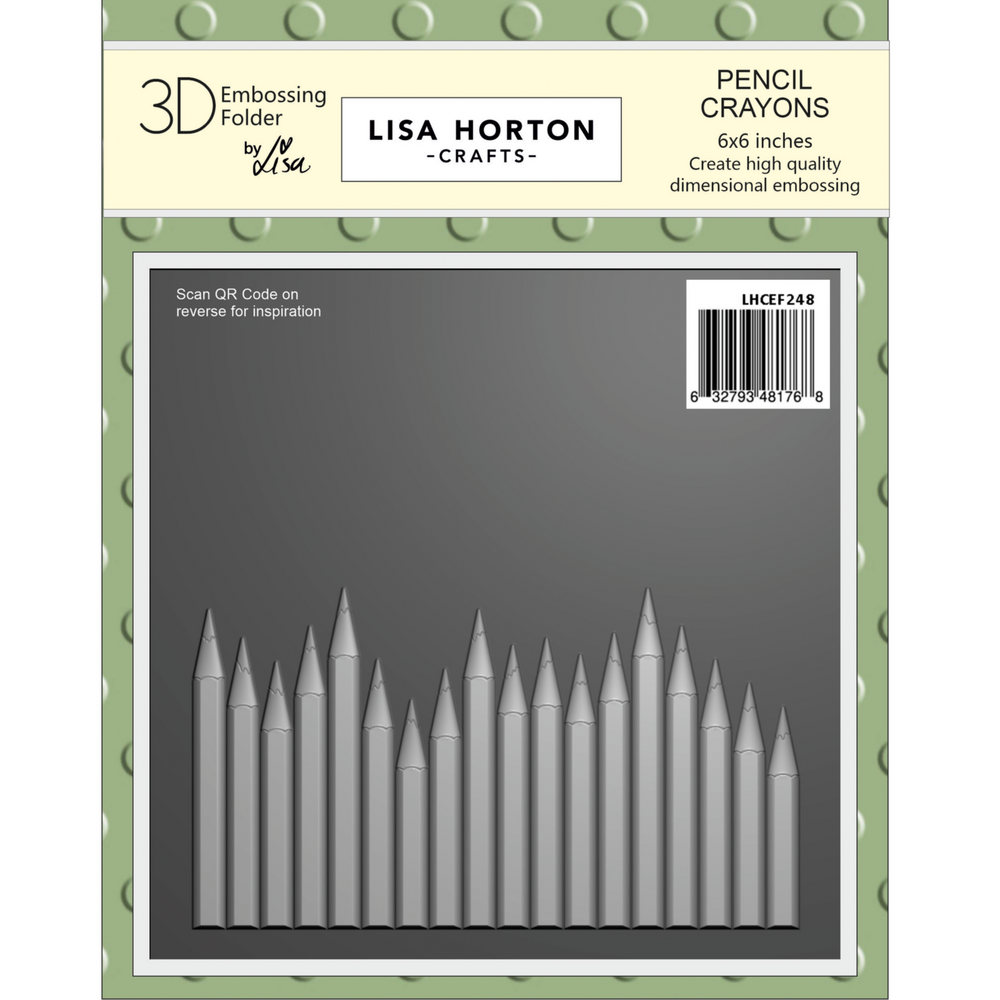 Lisa Horton Crafts Pencil Crayons 6x6 Inch 3D Embossing Folder (LHCEF248)