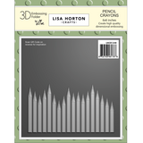 Lisa Horton Crafts Pencil Crayons 6x6 Inch 3D Embossing Folder (LHCEF248)