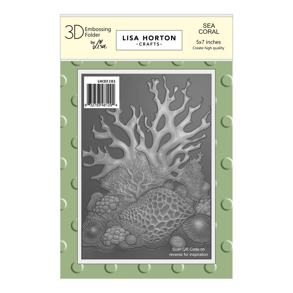Lisa Horton Crafts Sea Coral 5x7 Inch 3D Embossing Folder (LHCEF201)