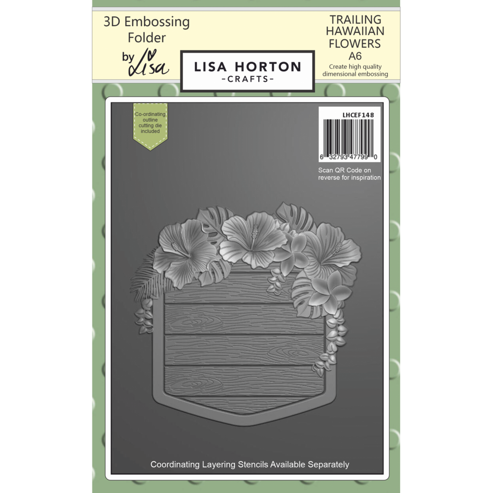Lisa Horton Crafts Trailing Hawaiian Flowers A6 3D Embossing Folder with Die (LHCEF148)