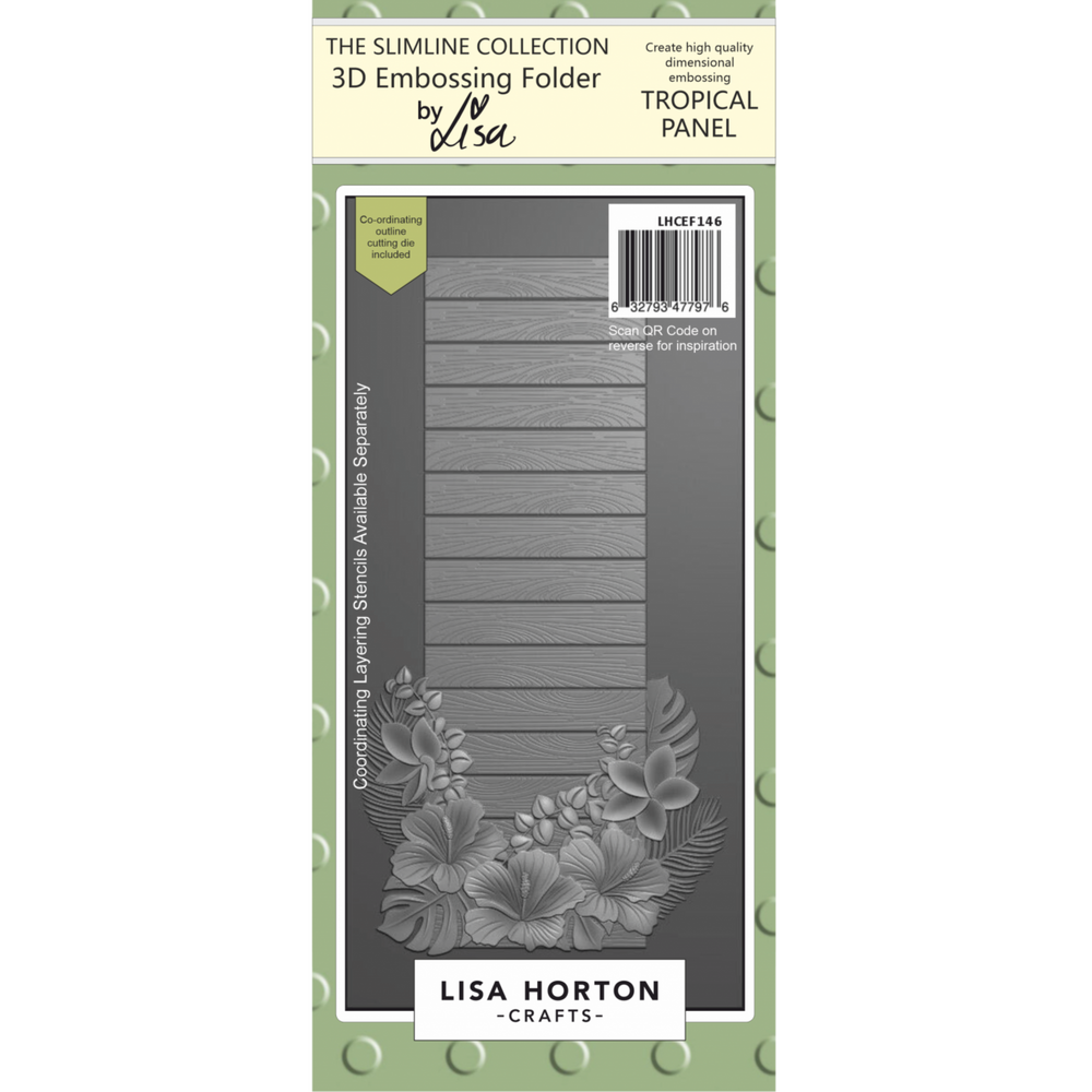 Lisa Horton Crafts Tropical Panel DL 3D Embossing Folder with Die (LHCEF146)
