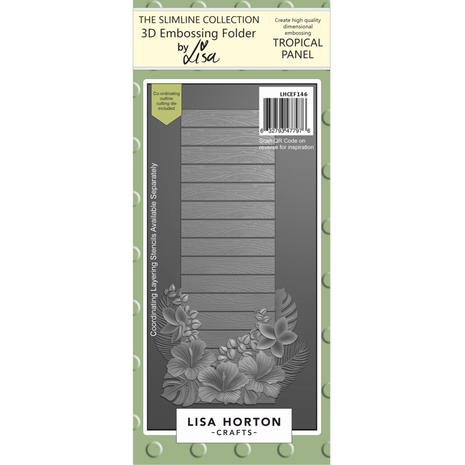 Lisa Horton Crafts Tropical Panel DL 3D Embossing Folder with Die (LHCEF146)