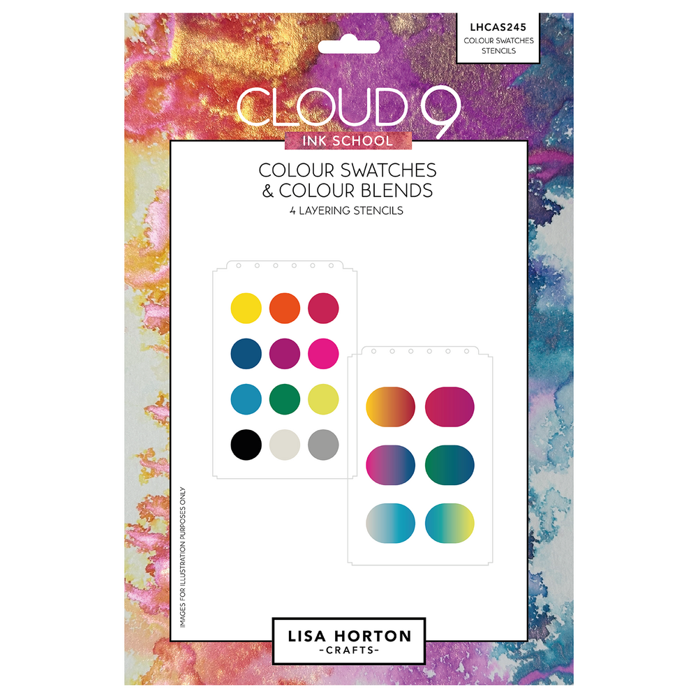 Lisa Horton Crafts Cloud 9 Ink School Colour Swatches & Colour Blends Layering Stencils (4pcs) (LHCAS245)