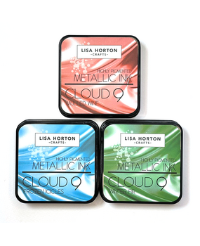 Lisa Horton Crafts Cloud 9 Metallic Ink - Metallic Ink Pad Trio Frozen Icicles/Winter Fir/Mulled Wine (LHCIP246)