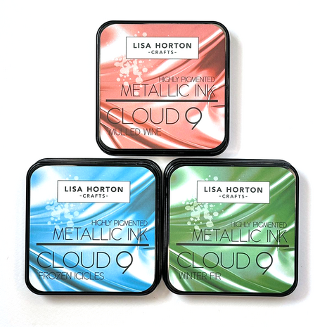 Lisa Horton Crafts Cloud 9 Metallic Ink - Metallic Ink Pad Trio Frozen Icicles/Winter Fir/Mulled Wine (LHCIP246)