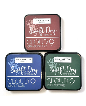Lisa Horton Crafts Cloud 9 Swift Dry Hybrid Ink - Festive Pad Trio Starlit Noel/Cranberry Fizz/Deep Verdure (LHCIP245)