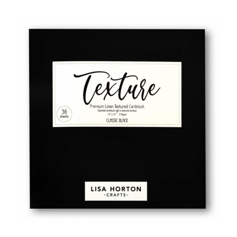 Lisa Horton Crafts Black Premium Linen Textured 12x12 Inch Cardstock (LHCPP039)