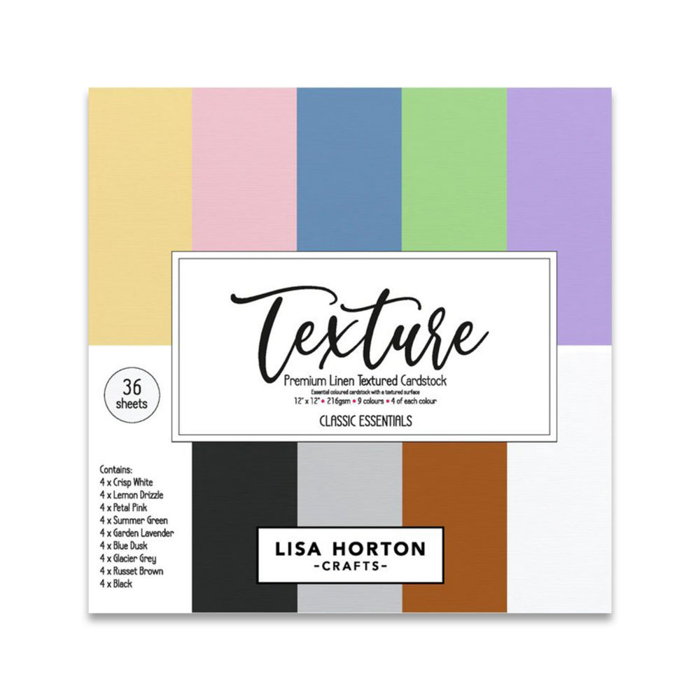Lisa Horton Crafts Classic Coloured Premium Linen Textured 12x12 Inch Cardstock (LHCPP024)