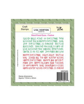 Lisa Horton Crafts Word Panel Duos Stamps Festive (LHCCS101)
