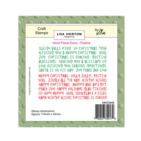 Lisa Horton Crafts Word Panel Duos Stamps Festive (LHCCS101)