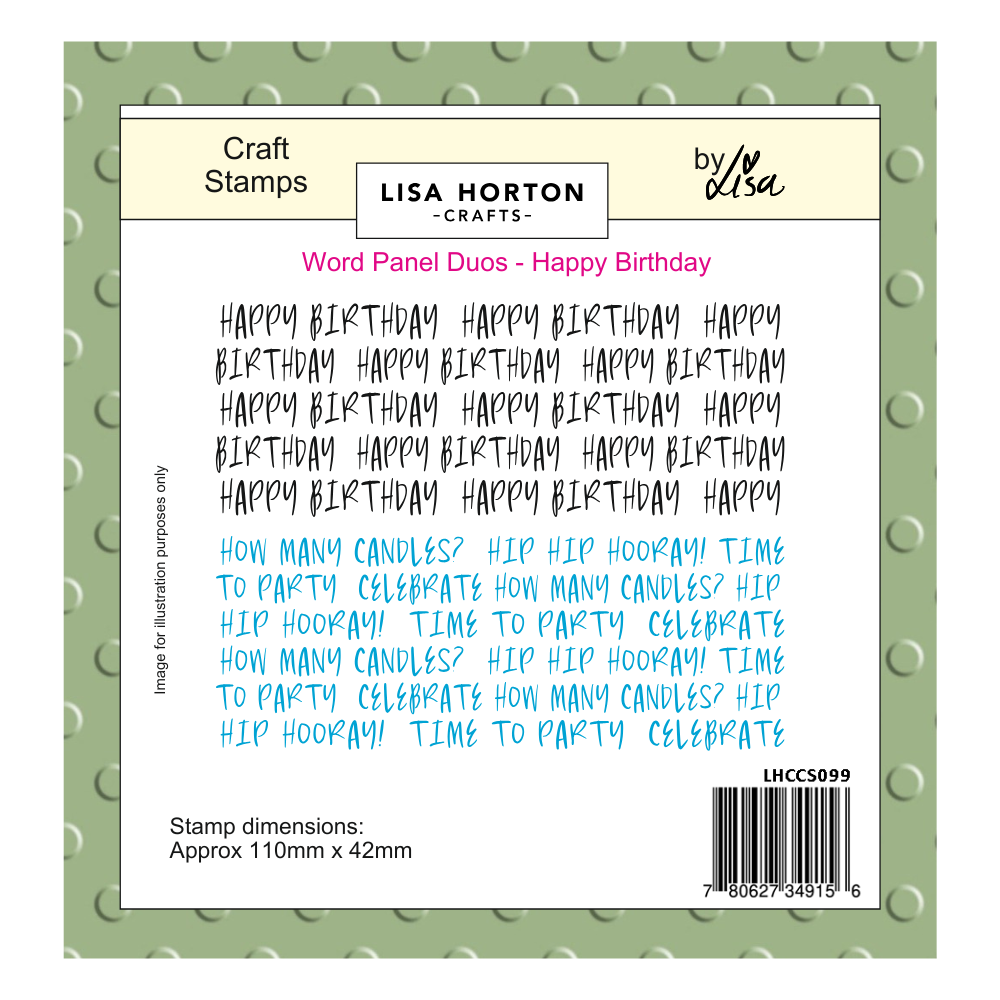 Lisa Horton Crafts Word Panel Duos Stamps Happy Birthday (LHCCS099)