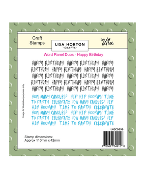 Lisa Horton Crafts Word Panel Duos Stamps Happy Birthday (LHCCS099)