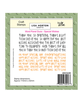 Lisa Horton Crafts Word Panel Duos Stamps Special Wishes (LHCCS100)