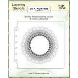 Lisa Horton Crafts Bricked Window 6x6 Inch Layering Stencil and Die (LHCAS215)