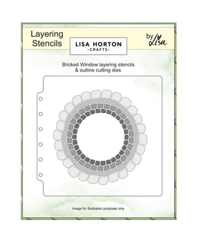 Lisa Horton Crafts Bricked Window 6x6 Inch Layering Stencil and Die (LHCAS215)