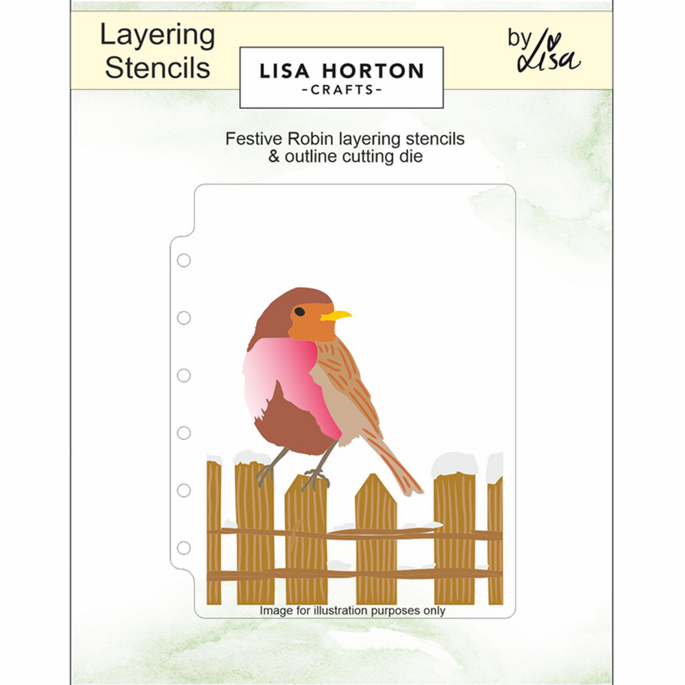 Lisa Horton Crafts Festive Robin A6 Layering Stencils with Die (LHCAS203)
