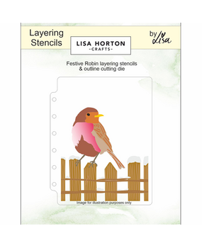 Lisa Horton Crafts Festive Robin A6 Layering Stencils with Die (LHCAS203)