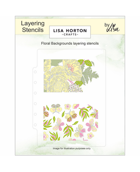 Lisa Horton Crafts Floral Backgrounds Layering Stencils with BONUS Dies (LHCAS240)