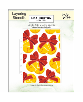 Lisa Horton Crafts Jingle Bells 5x7 Inch Layering Stencils with Die (LHCAS206)