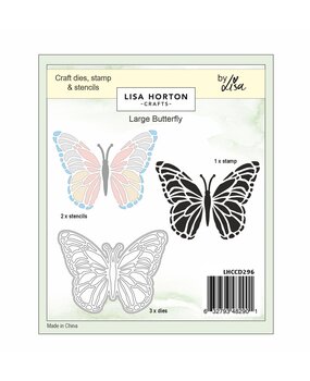 Lisa Horton Crafts Large Butterfly Die, Stencil and Stamp Companion Set (LHCCD296)