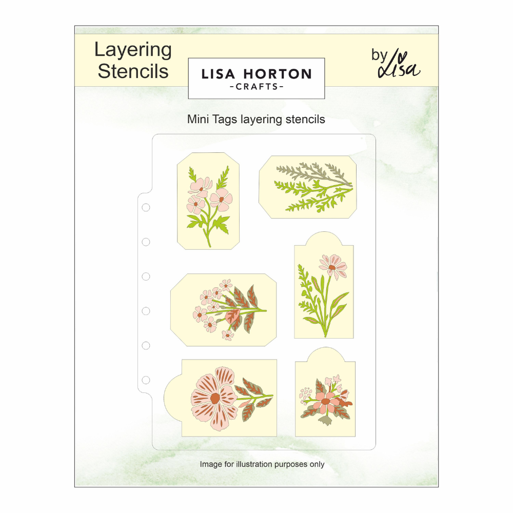 Lisa Horton Crafts Mini Tags Layering Stencils with FREE Co-ordinating Die (LHCAS241)