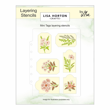 Lisa Horton Crafts Mini Tags Layering Stencils with FREE Co-ordinating Die (LHCAS241)