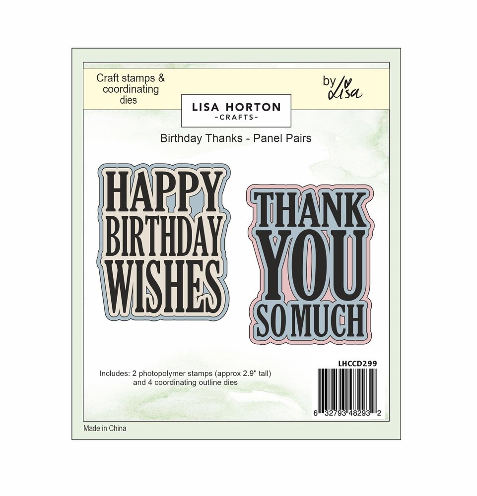 Lisa Horton Crafts Panel Pairs Stamps and Dies Birthday/Thanks (LHCCD299)