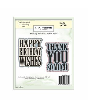 Lisa Horton Crafts Panel Pairs Stamps and Dies Birthday/Thanks (LHCCD299)