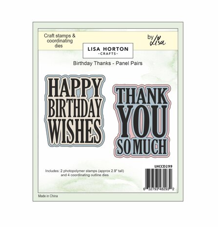 Lisa Horton Crafts Panel Pairs Stamps and Dies Birthday/Thanks (LHCCD299)