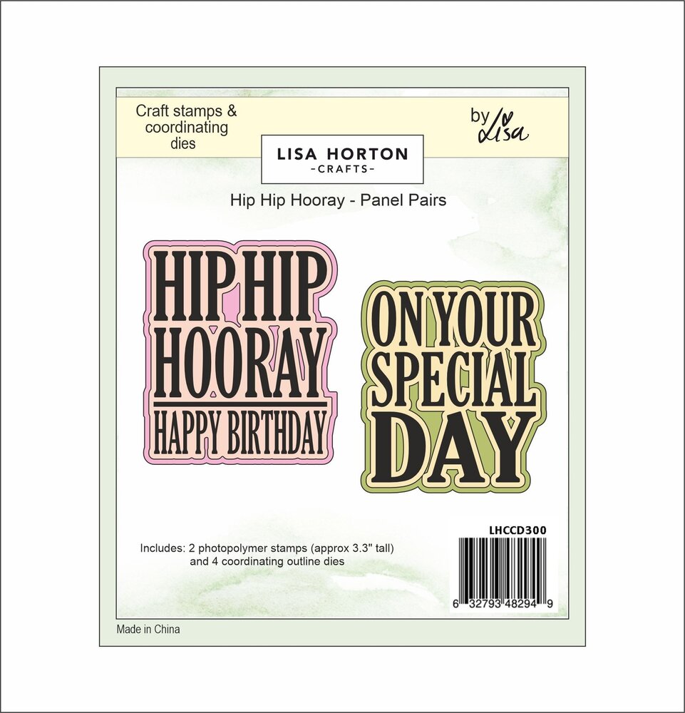 Lisa Horton Crafts Panel Pairs Stamps and Dies Hip Hip Hooray (LHCCD300)