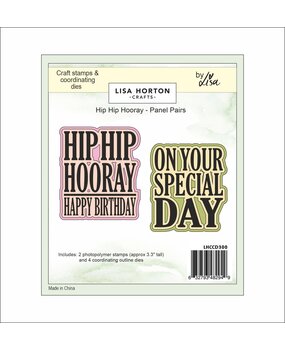 Lisa Horton Crafts Panel Pairs Stamps and Dies Hip Hip Hooray (LHCCD300)