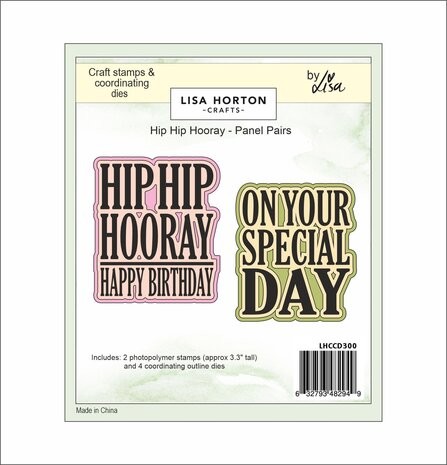 Lisa Horton Crafts Panel Pairs Stamps and Dies Hip Hip Hooray (LHCCD300)