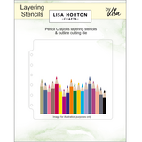 Lisa Horton Crafts Pencil Crayons 6x6 Inch Layering Stencils and Die (LHCAS207)