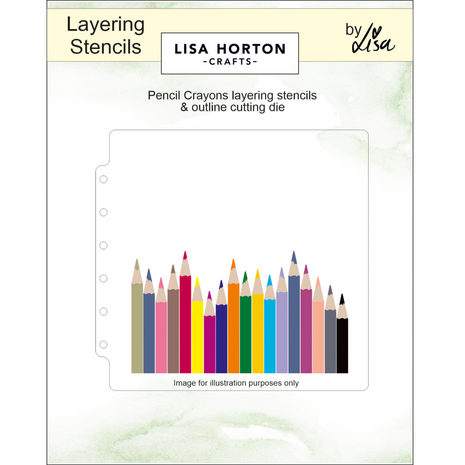 Lisa Horton Crafts Pencil Crayons 6x6 Inch Layering Stencils and Die (LHCAS207)
