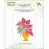 Lisa Horton Crafts Potted Poinsettia 5x7 Inch Layering Stencils with Die (LHCAS200)