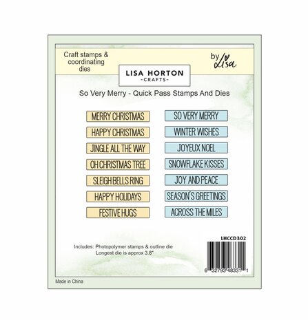Lisa Horton Crafts So Very Merry Quick Pass Stamps and Dies (LHCCD302)