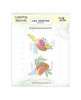 Lisa Horton Crafts Songbirds Layering Stencils with FREE Co-ordinating Die (LHCAS238)