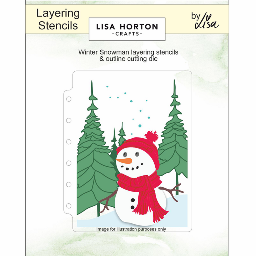 Lisa Horton Crafts Winter Snowman A6 Layering Stencils with Die (LHCAS201)
