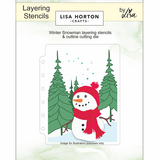Lisa Horton Crafts Winter Snowman A6 Layering Stencils with Die (LHCAS201)