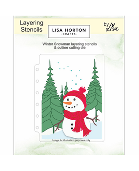 Lisa Horton Crafts Winter Snowman A6 Layering Stencils with Die (LHCAS201)