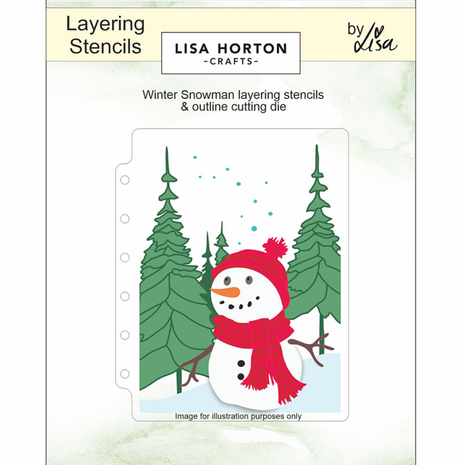 Lisa Horton Crafts Winter Snowman A6 Layering Stencils with Die (LHCAS201)