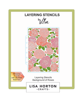 Lisa Horton Crafts Background of Roses 5x7 Inch Layering Stencils (LHCAS187)