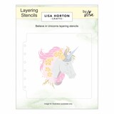 Lisa Horton Crafts Believe In Unicorns 6x6 Inch Layering Stencils (LHCAS237)