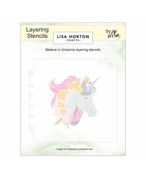 Lisa Horton Crafts Believe In Unicorns 6x6 Inch Layering Stencils (LHCAS237)