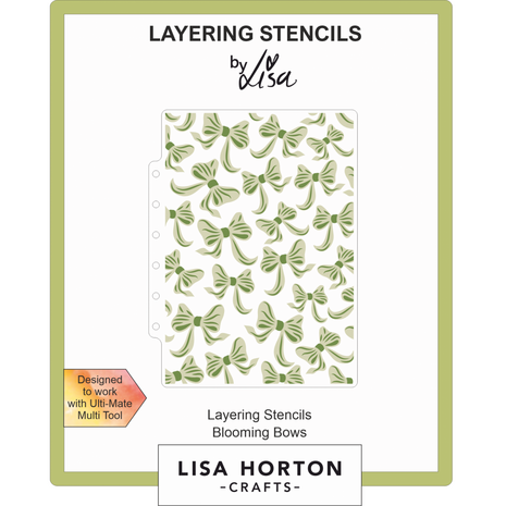 Lisa Horton Crafts Blooming Bows 5x7 Inch Layering Stencil (LHCAS136)