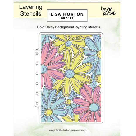Lisa Horton Crafts Bold Daisy Background 5x7 Inch Layering Stencils (LHCAS214)