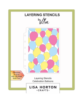 Lisa Horton Crafts Celebration Balloons 5x7 Inch Layering Stencils (LHCAS149)